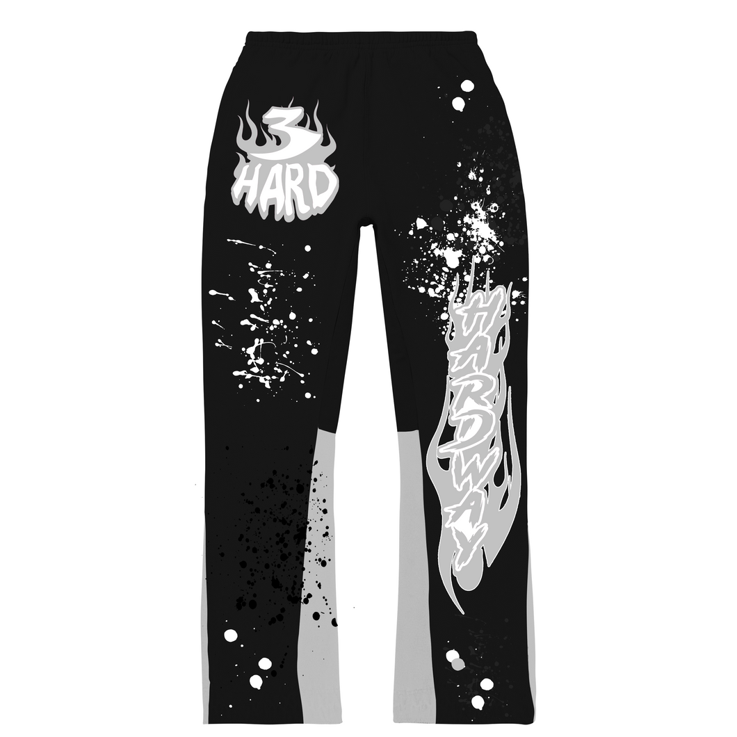FLAME FLARE SWEATS BLACK AND WHITE